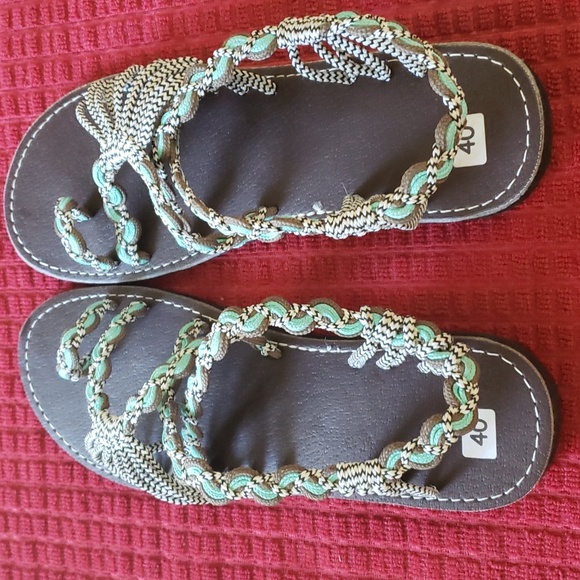 Woven PARACHUTE CORD NWT Strappy SANDAL SZ 40 UK SZ 8.5 US - Picture 4 of 8